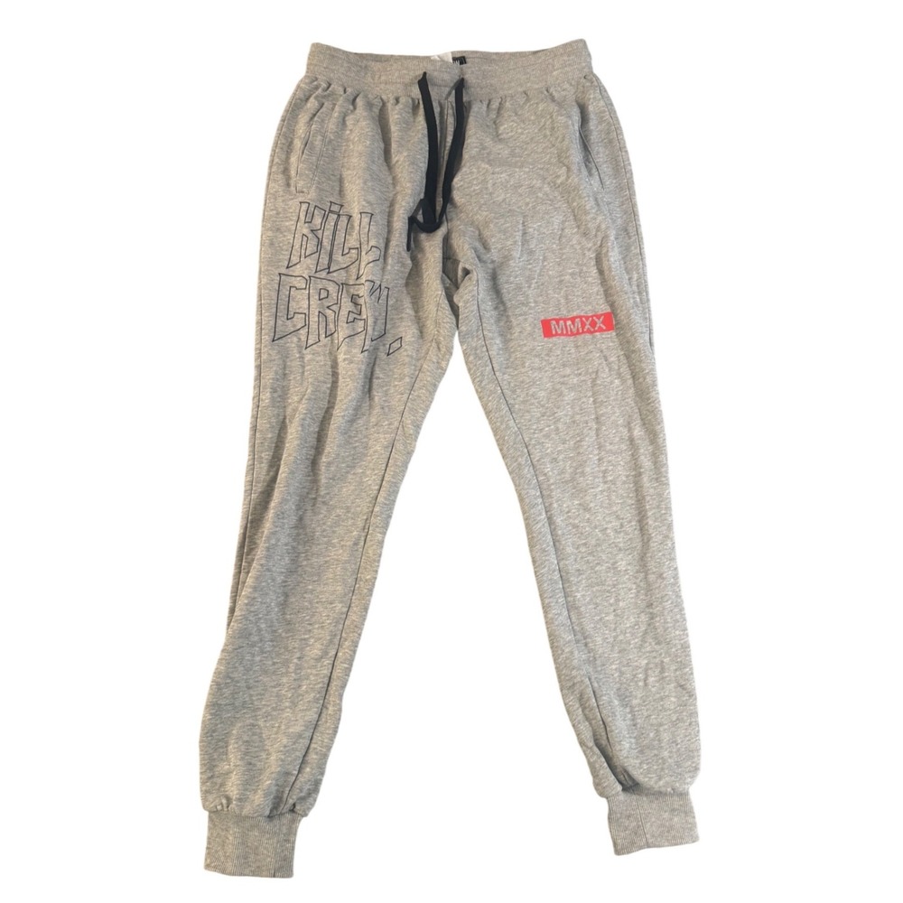 Kill Crew Mens MMXX Graphic Jogger Sweatpants Heather Grey Size Medium